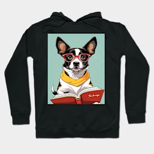 Reading Dog, Graphic Design With Animals Hoodie